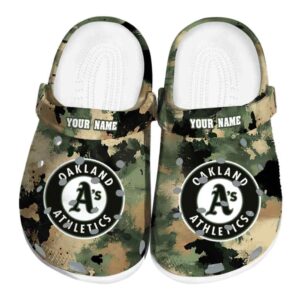 Oakland Athletics Camouflage Craze Crocs Fashion forward