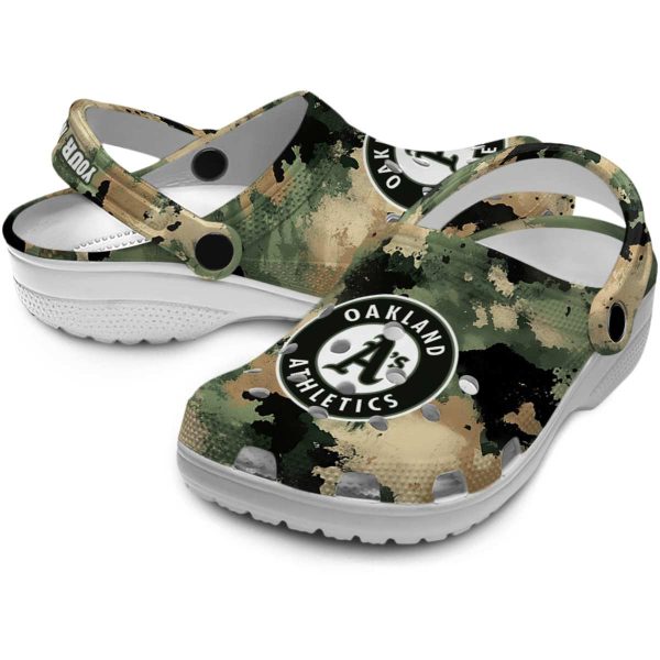 Oakland Athletics Camouflage Craze Crocs Premium grade
