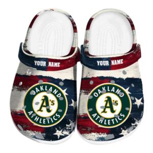 Oakland Athletics Patriotic Stripes Crocs Fashion forward