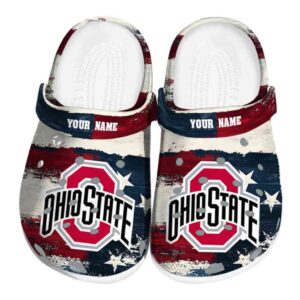 Ohio State Buckeyes Patriotic Stripes Crocs Fashion forward