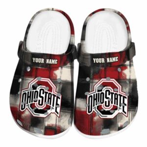 Ohio State Buckeyes Plaid Fusion Crocs Fashion forward