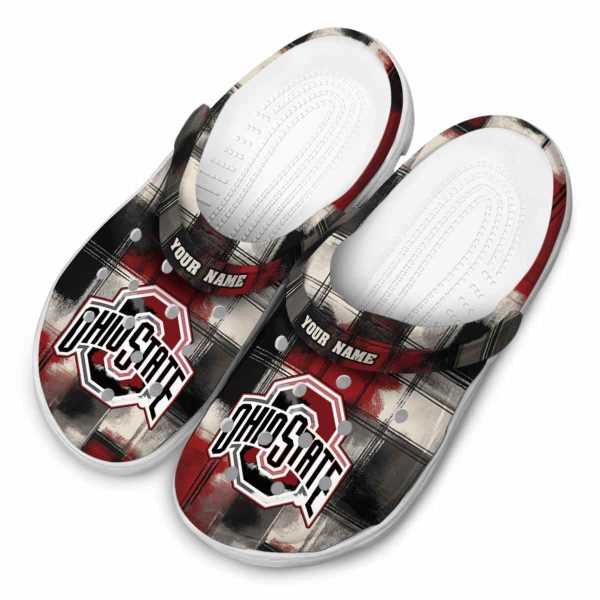 Ohio State Buckeyes Plaid Fusion Crocs Top rated