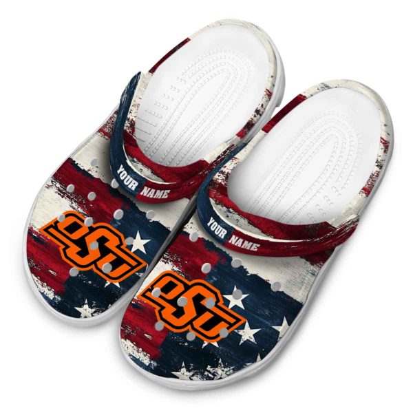 Oklahoma State Cowboys Patriotic Stripes Crocs Top rated