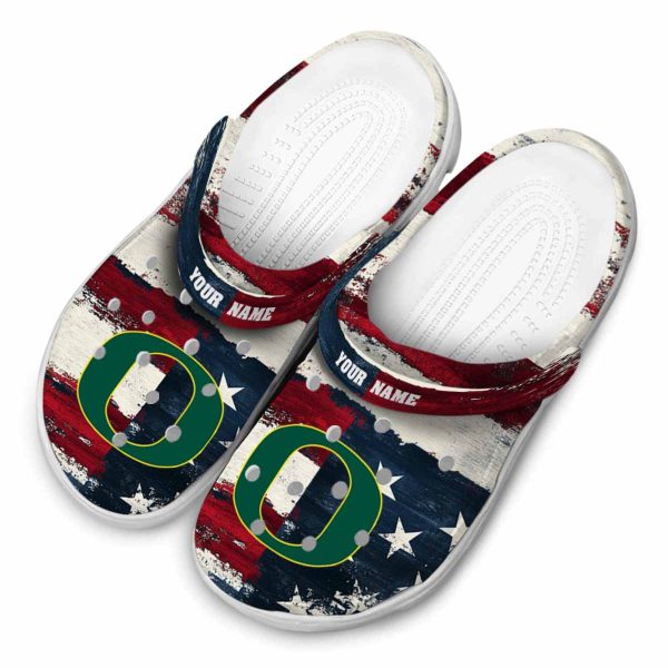 Oregon Ducks Patriotic Stripes Crocs Top rated