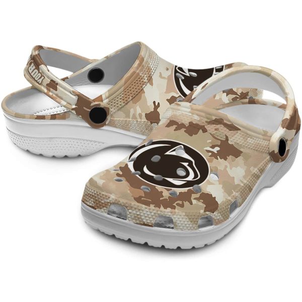 Penn State Nittany Lions Desert Camo Crocs Premium grade