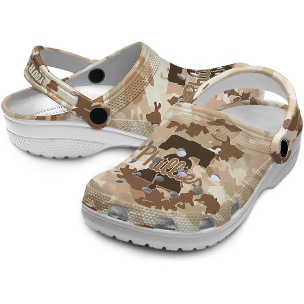 Philadelphia Phillies Desert Camo Crocs Premium grade