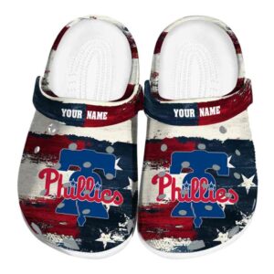 Philadelphia Phillies Patriotic Stripes Crocs Fashion forward