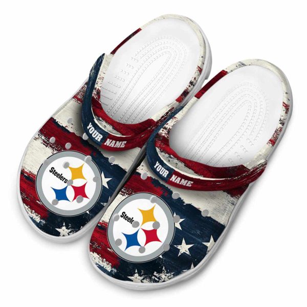 Pittsburgh Steelers Patriotic Stripes Crocs Top rated