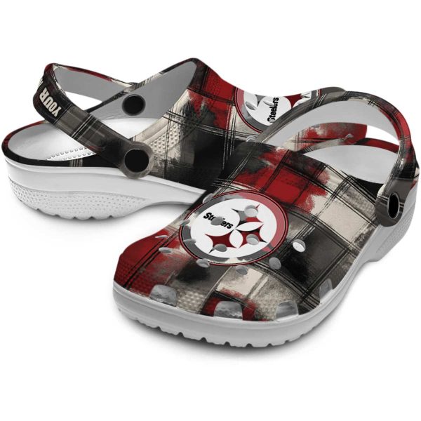 Pittsburgh Steelers Plaid Fusion Crocs Premium grade