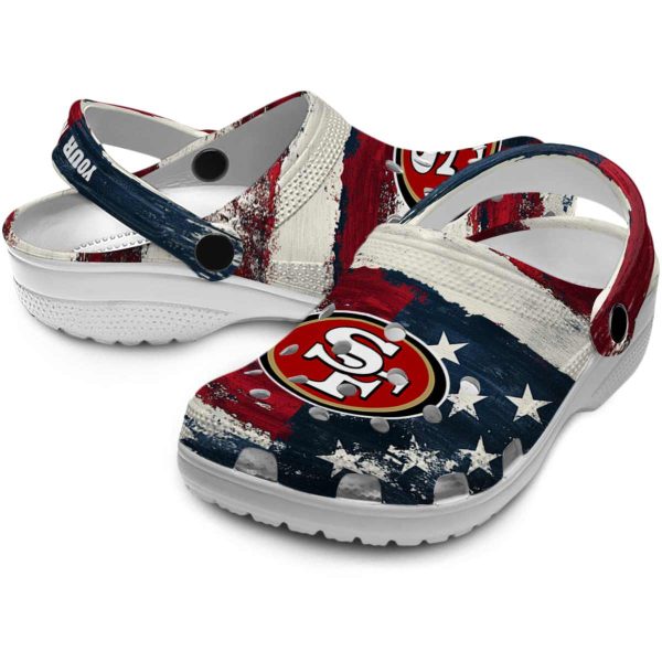 San Francisco 49ers Patriotic Stripes Crocs Premium grade