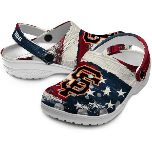 San Francisco Giants Patriotic Stripes Crocs Premium grade