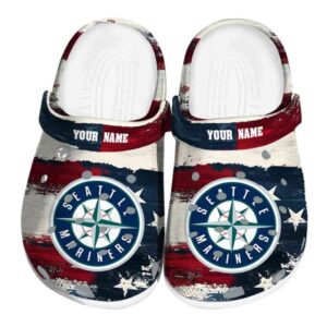 Seattle Mariners Patriotic Stripes Crocs Fashion forward