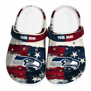 Seattle Seahawks Patriotic Stripes Crocs Fashion forward