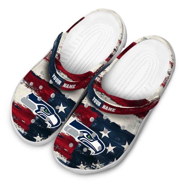 Seattle Seahawks Patriotic Stripes Crocs Top rated