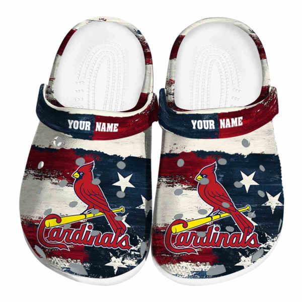 St Louis Cardinals Patriotic Stripes Crocs Fashion forward