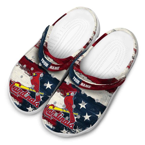 St Louis Cardinals Patriotic Stripes Crocs Top rated