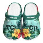 TCU Horned Frogs Tropical Vibes Clog 1 TCU Horned Frogs Tropical Vibes Crocs Fashion forward