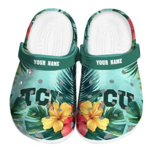 TCU Horned Frogs Tropical Vibes Crocs Fashion forward