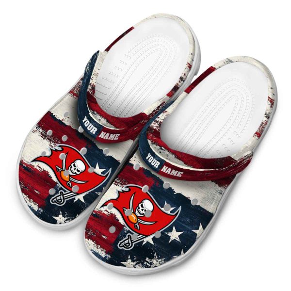 Tampa Bay Buccaneers Patriotic Stripes Crocs Top rated