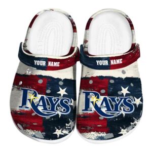 Tampa Bay Rays Patriotic Stripes Crocs Fashion forward