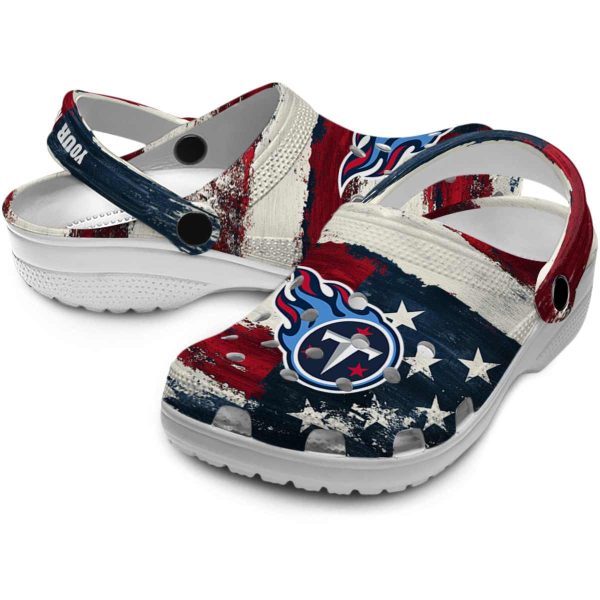 Tennessee Titans Patriotic Stripes Crocs Premium grade
