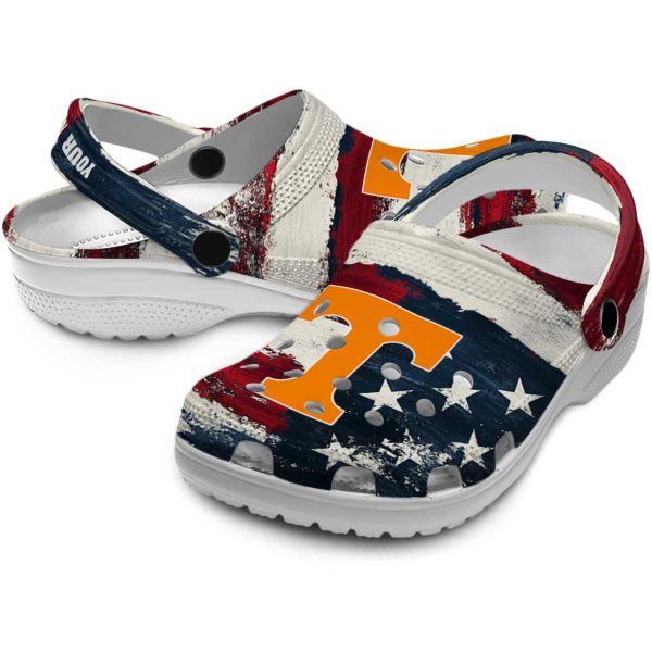 Tennessee Volunteers Patriotic Stripes Crocs Premium grade