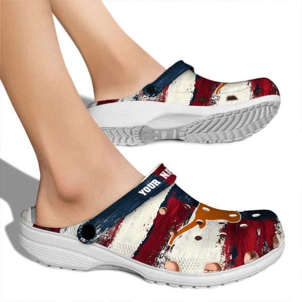 Texas Longhorns Patriotic Stripes Crocs New Arrival