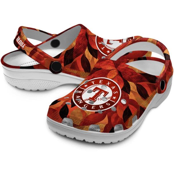Texas Rangers Autumn Leaves Crocs Premium grade