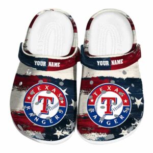 Texas Rangers Patriotic Stripes Crocs Fashion forward