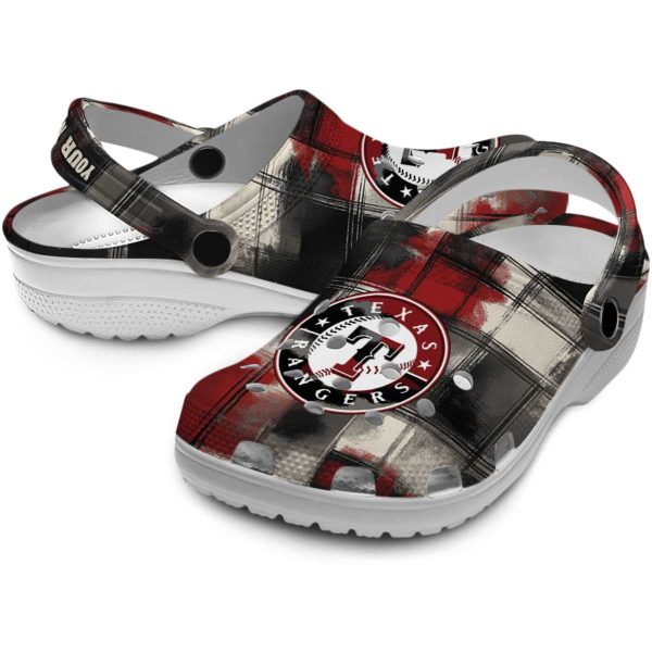 Texas Rangers Plaid Fusion Crocs Premium grade