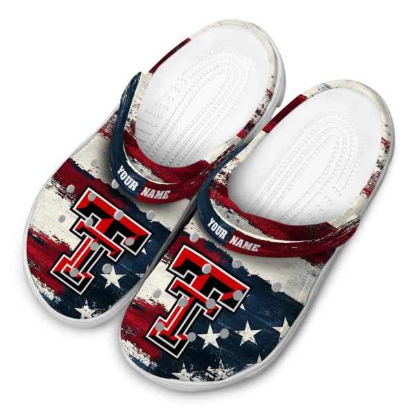 Texas Tech Red Raiders Patriotic Stripes Crocs Top rated