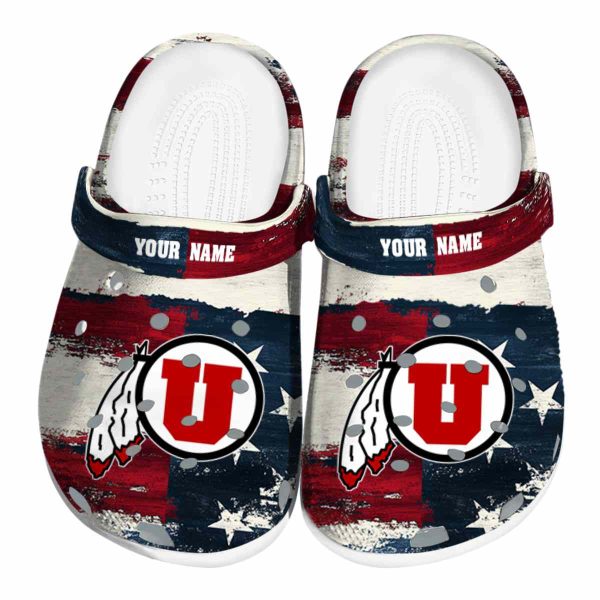 Utah Utes Patriotic Stripes Crocs Fashion forward