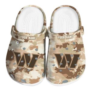 Washington Commanders Desert Camo Crocs Fashion forward