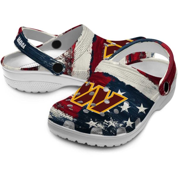 Washington Commanders Patriotic Stripes Crocs Premium grade