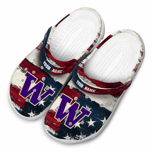 Washington Huskies Patriotic Stripes Crocs Top rated