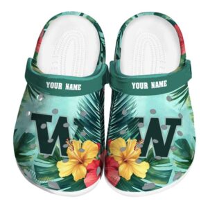 Washington Huskies Tropical Vibes Crocs Fashion forward