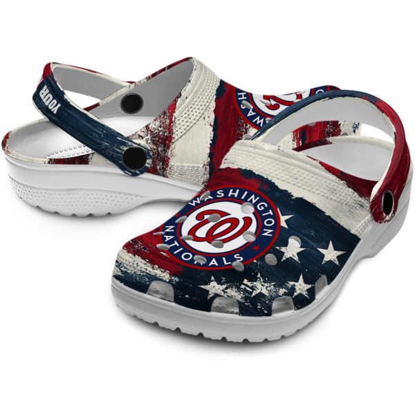 Washington Nationals Patriotic Stripes Crocs Premium grade