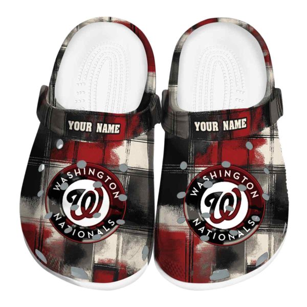 Washington Nationals Plaid Fusion Crocs Fashion forward