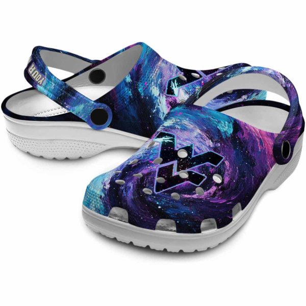 West Virginia Mountaineers Galaxy Swirl Crocs Premium grade