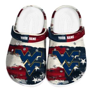 West Virginia Mountaineers Patriotic Stripes Crocs Fashion forward