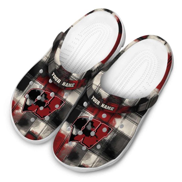 Wisconsin Badgers Plaid Fusion Crocs Top rated