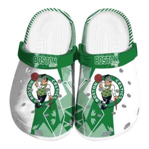 boston celtics geometric background crocs fashion forward