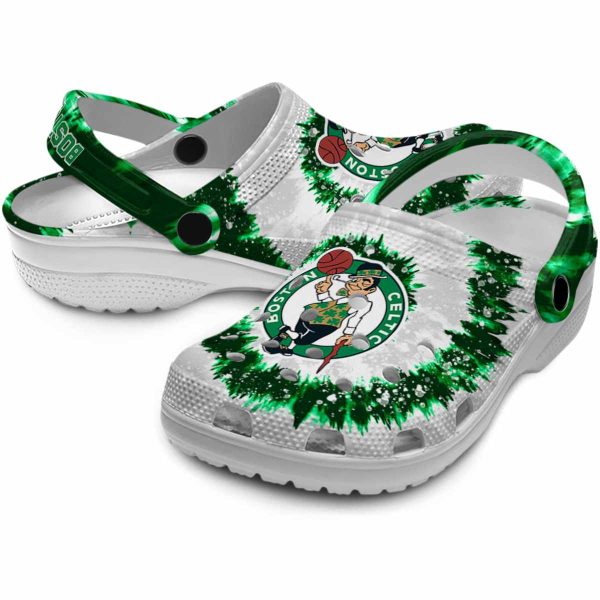 boston celtics radiant burst effect crocs premium grade