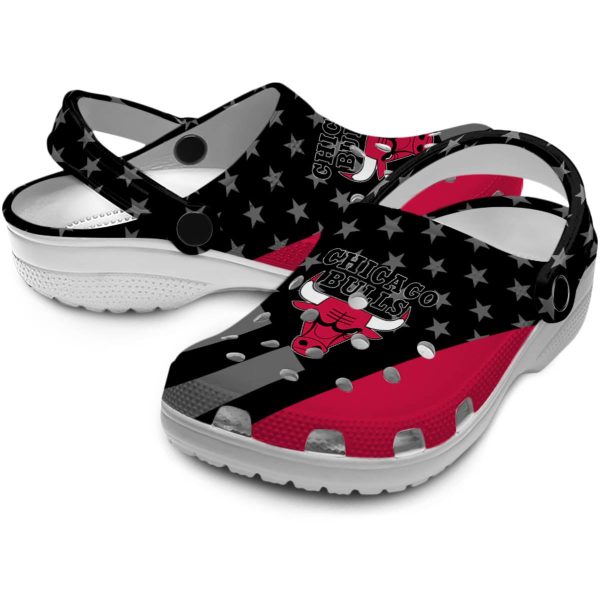 chicago bulls stellar stripes theme crocs premium grade