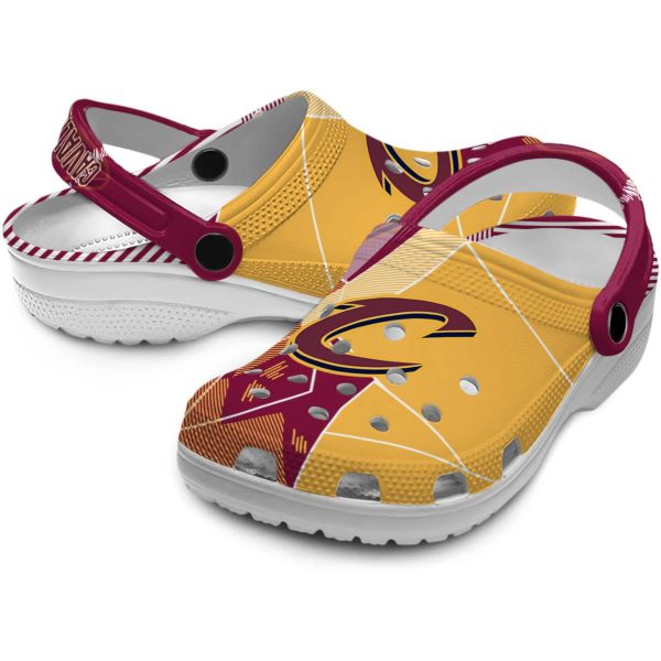 cleveland cavaliers geometric background crocs premium grade