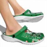 custom boston celtics contrasting stripes crocs fashion forward