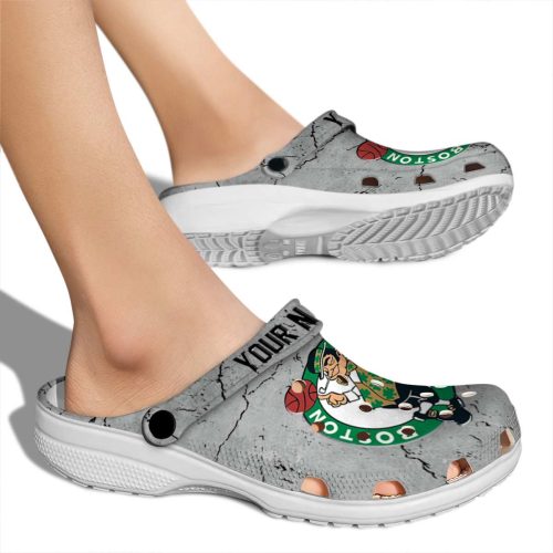 custom boston celtics cracked texture crocs new arrival