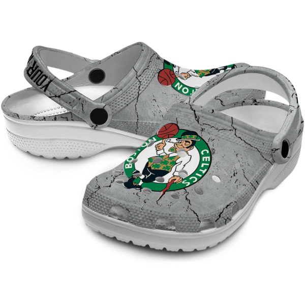 custom boston celtics cracked texture crocs premium grade