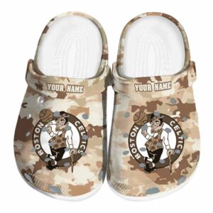 custom boston celtics desert camo crocs fashion forward