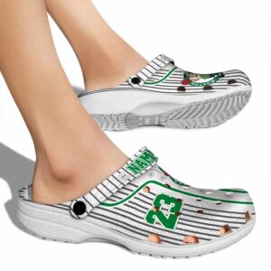 custom boston celtics pinstripe pattern crocs new arrival